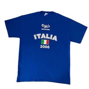 ITALIA 2006 ITALIA 10 CARLSBERG Blue Logo T Shirt in Large
